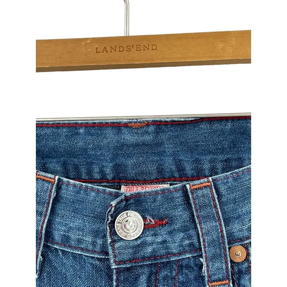 True Religion Bootcut Jeans Flap Pocket Tag reads size 33 waist measures 36